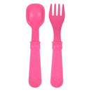 Re-Play Recycled Fork and Spoon Set - Bright Pink