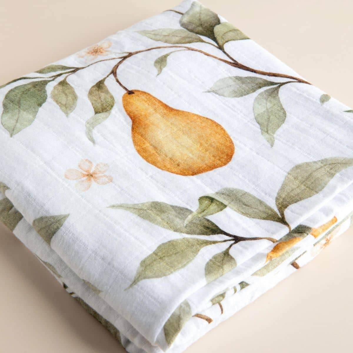 Snug as a Bub Organic Cotton Muslin Swaddle - Whimsical Pear