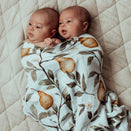 Snug as a Bub Organic Cotton Muslin Swaddle - Whimsical Pear