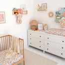 Snuggle Hunny Fitted Bassinet Sheet and Change Pad Cover - Summer Palm