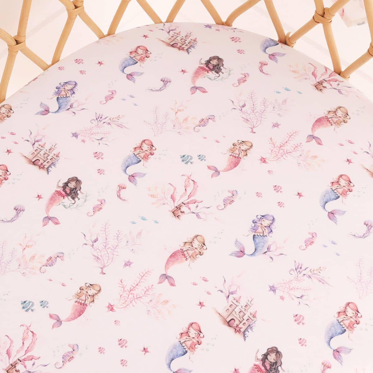Snuggle Hunny Fitted Bassinet Sheet and Change Pad Cover - Mermaid