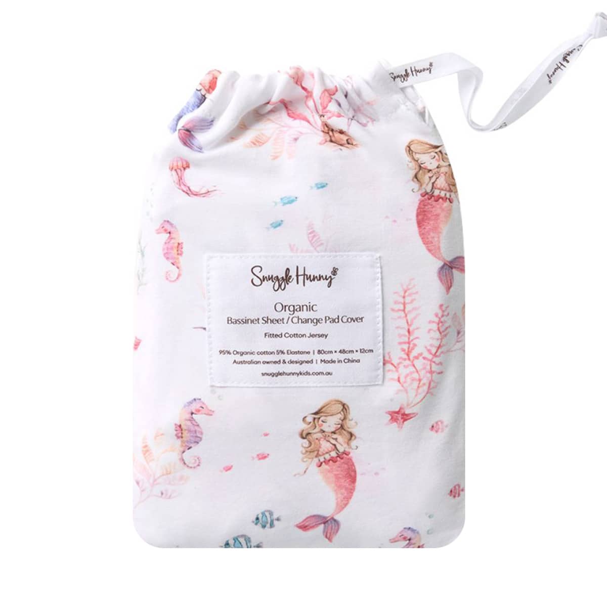 Snuggle Hunny Fitted Bassinet Sheet and Change Pad Cover - Mermaid