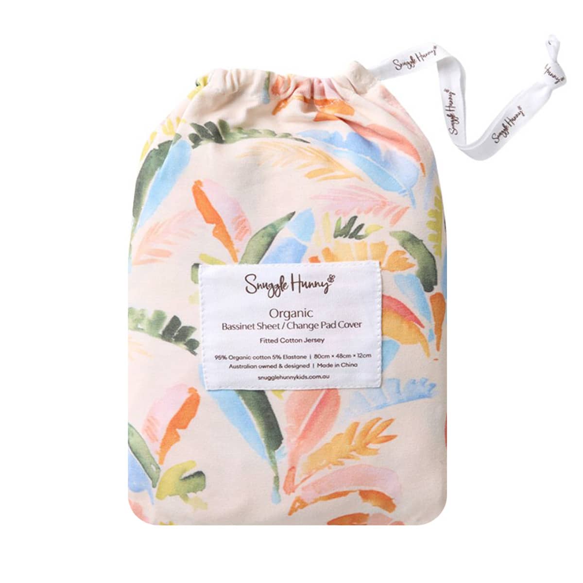 Snuggle Hunny Fitted Bassinet Sheet and Change Pad Cover - Summer Palm