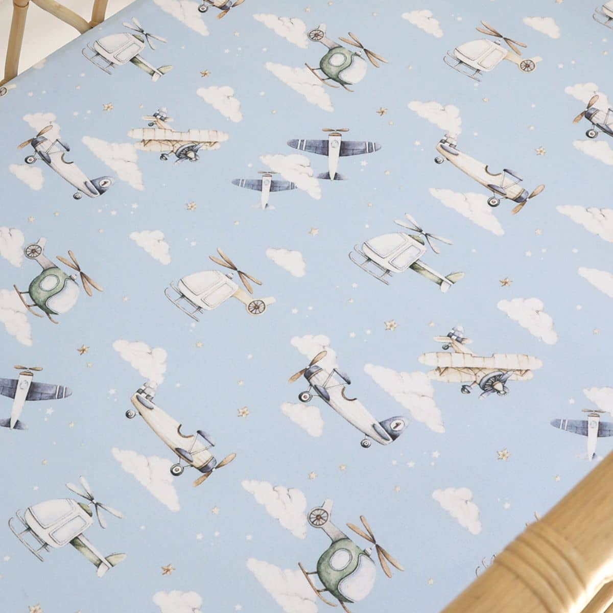 Snuggle Hunny Fitted Bassinet Sheet and Change Pad Cover - Taking Flight