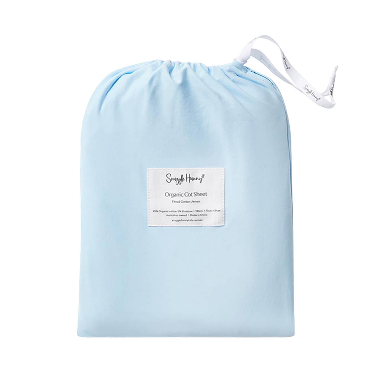 Snuggle Hunny Fitted Cot Sheet - Baby Blue Organic