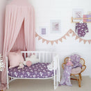 Snuggle Hunny Fitted Cot Sheet - Midnight Swan