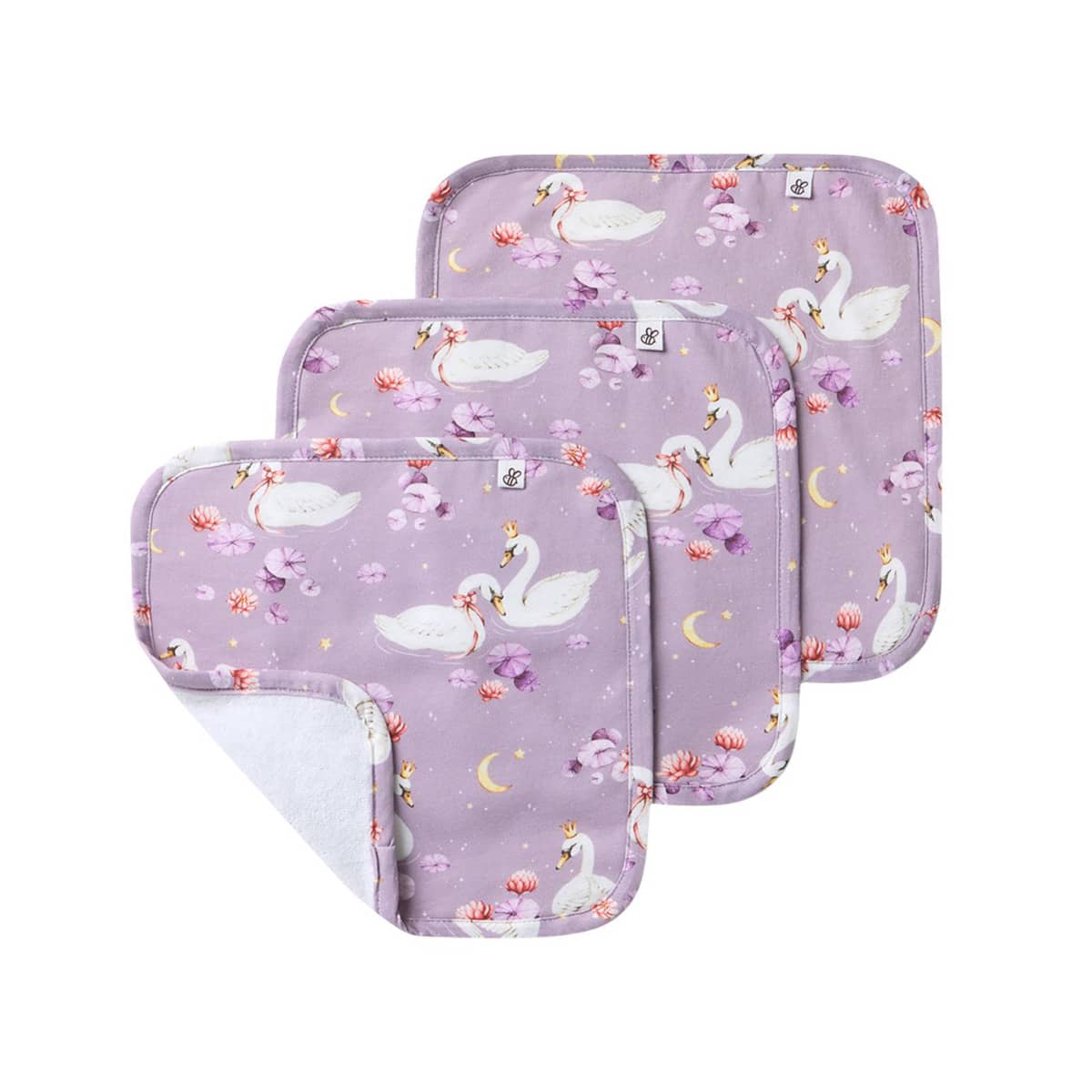 Snuggle Hunny Wash Cloths - Swan Lake