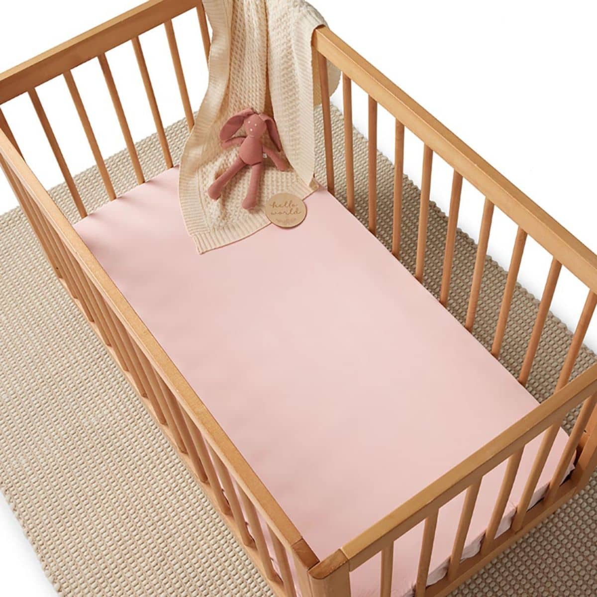 Snuggle Hunny Fitted Cot Sheet - Baby Pink Organic