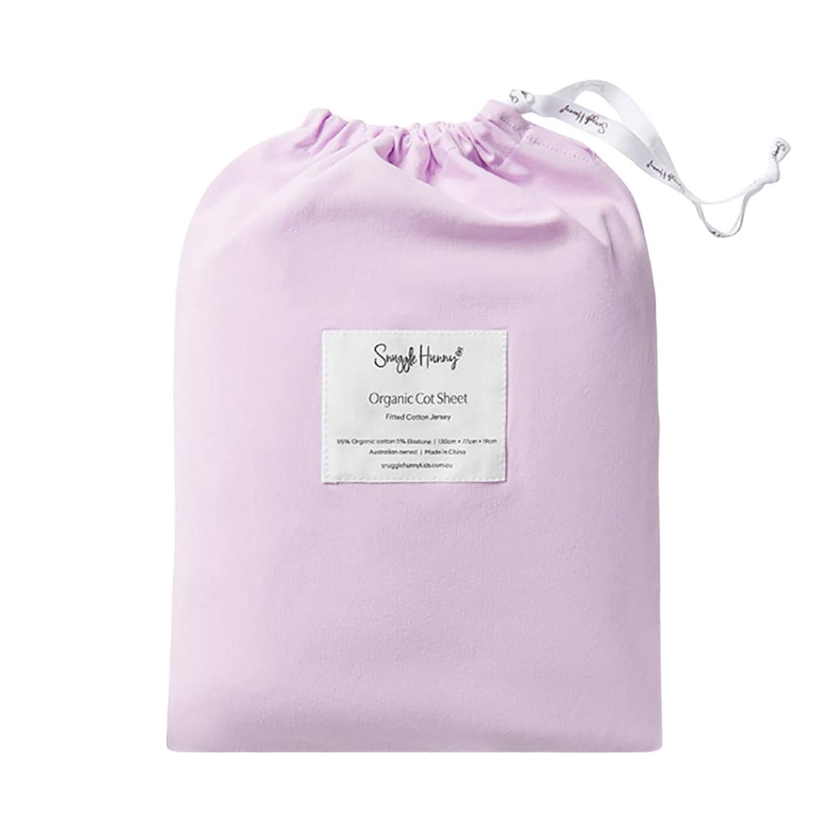 Snuggle Hunny Fitted Cot Sheet - Lilac Organic