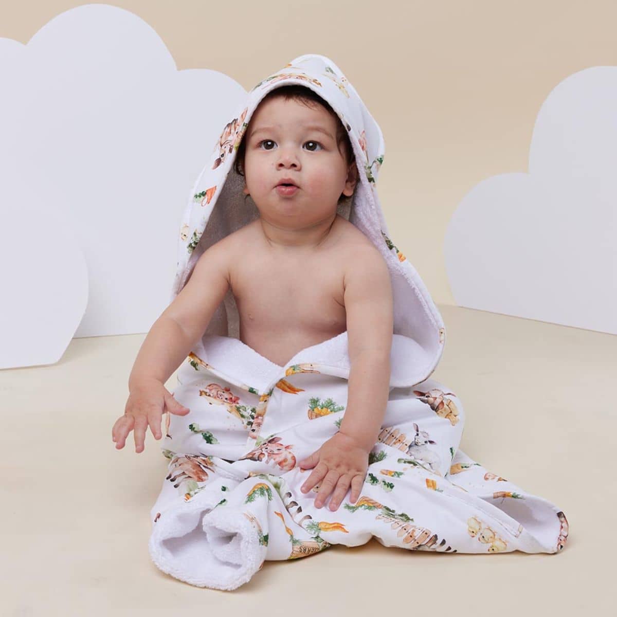 Snuggle Hunny Organic Hooded Baby Towel - Farm
