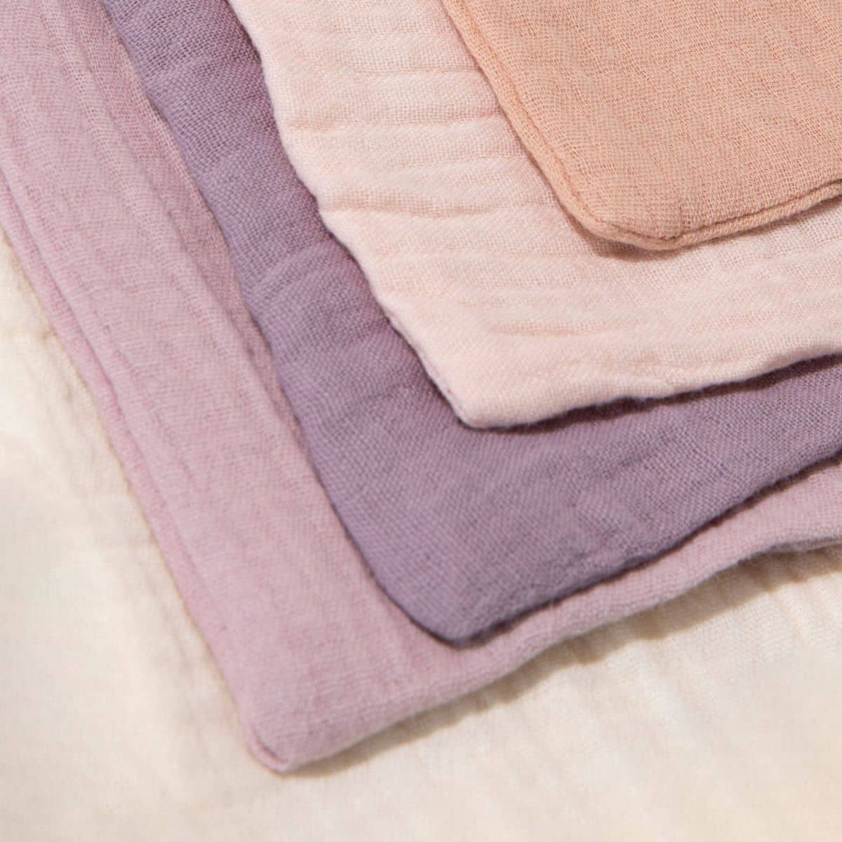 Zoe Sage Organic Muslin Wash Cloths - Lavender Blush