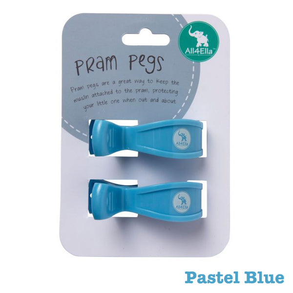 All4Ella Pram Pegs 2pk - Pastel Blue