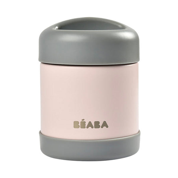 Beaba Isothermal Stainless Steel Food Container - Dark Mist / Light Pink