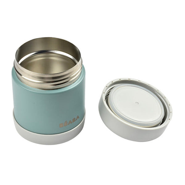 Beaba Isothermal Stainless Steel Food Container - Light Mist / Eucalyptus Green