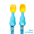 BIBaDO Attachable Weaning Cutlery - Blue and Yellow