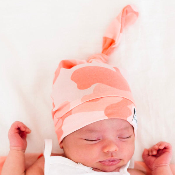 Copper Pearl Newborn Top Knot Hat - Remi