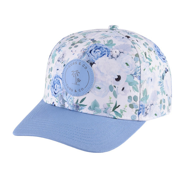 Cubs & Co. Snapback Baseball Cap - Floral Blue