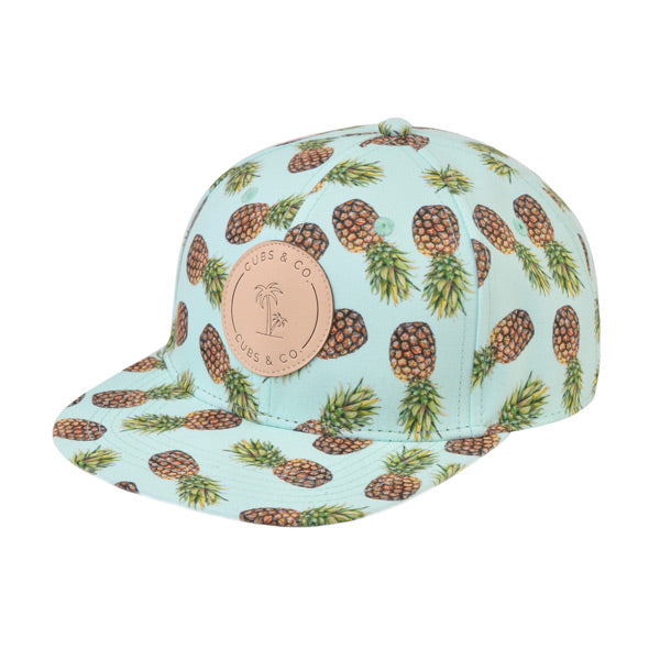 Cubs & Co. Snapback Hat - Aqua Pineapple