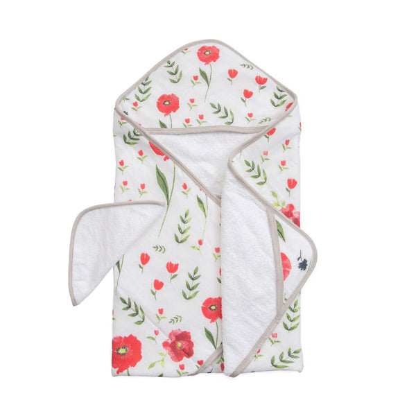 Little Unicorn Hooded Towel and Washcloth - Summer Poppy
