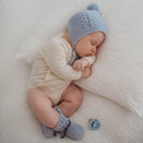 Snuggle Hunny Kids Merino Wool Bonnet and Booties - Blue
