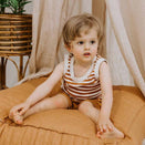 Snuggle Hunny Kids Singlet - Biscuit Stripe