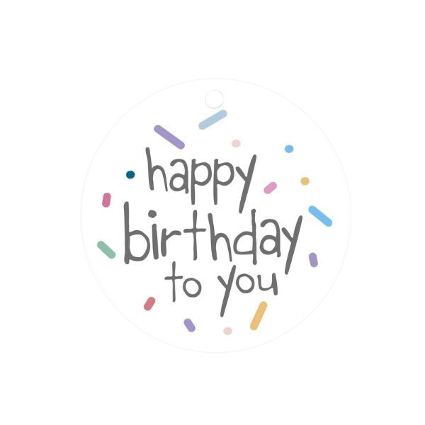Sprout and Sparrow Round Gift Tag - Happy Birthday