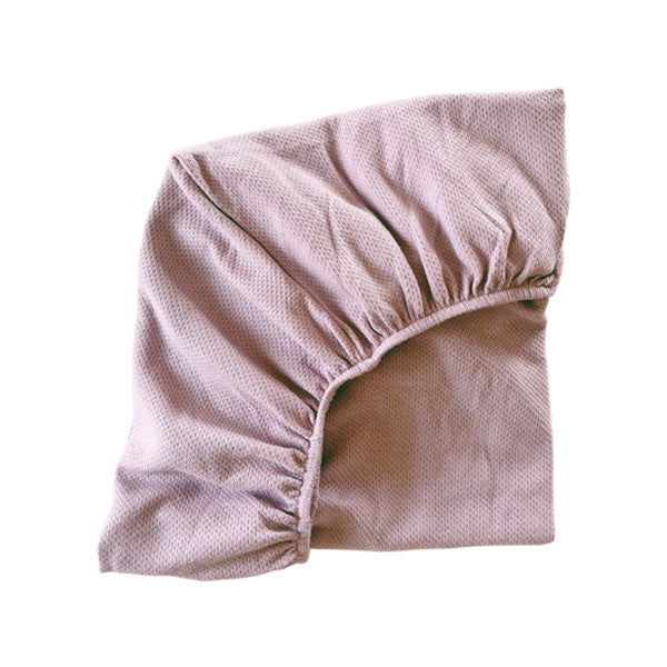 Susukoshi Organic Bassinet Fitted Sheet - Pale Lilac Pointelle