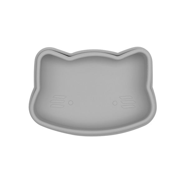We Might Be Tiny Snackie Silicone Bowl + Plate - Cat - Grey