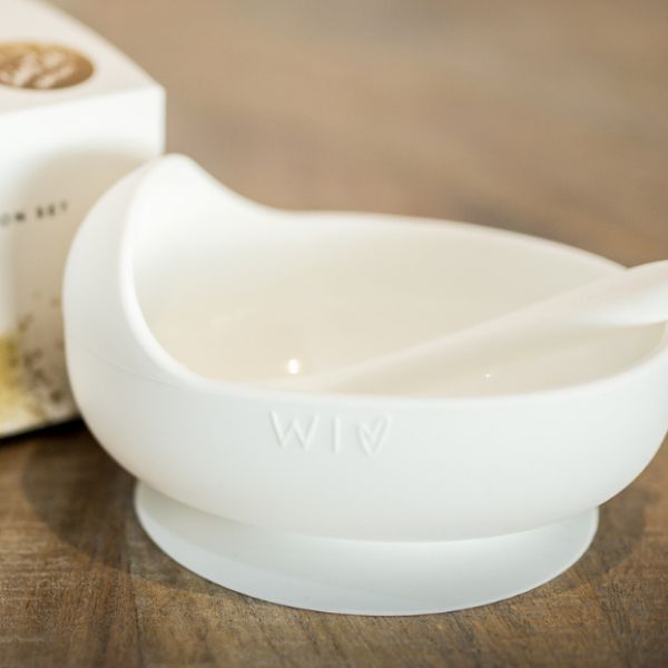 Wild Indiana Silicone Baby Bowl and Spoon Set - Limited Edition - Snow