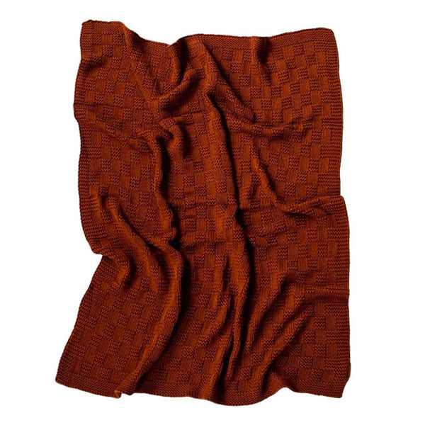 di LUSSO Living Freya Knit Baby Blanket - Rust