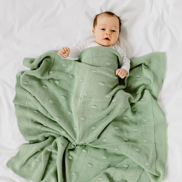 di LUSSO Living Marshmallow Knit Baby Blanket - Mint