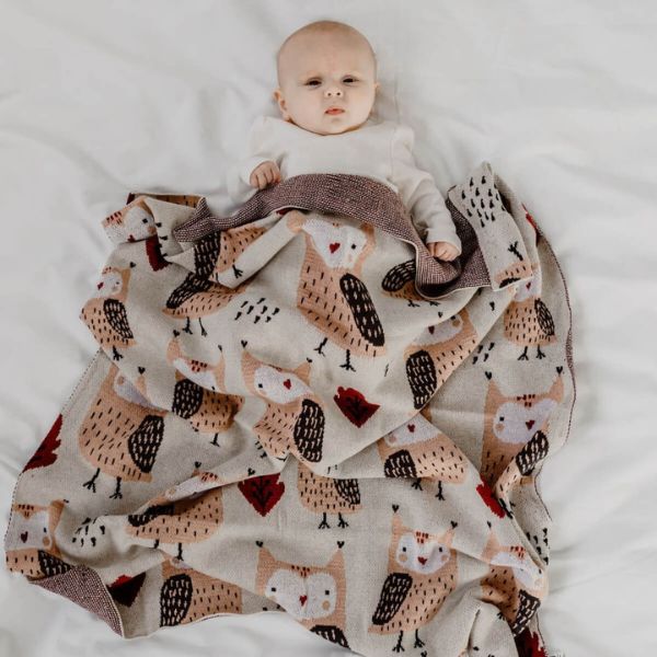 di LUSSO Living Knit Baby Blanket - Ollie Owl