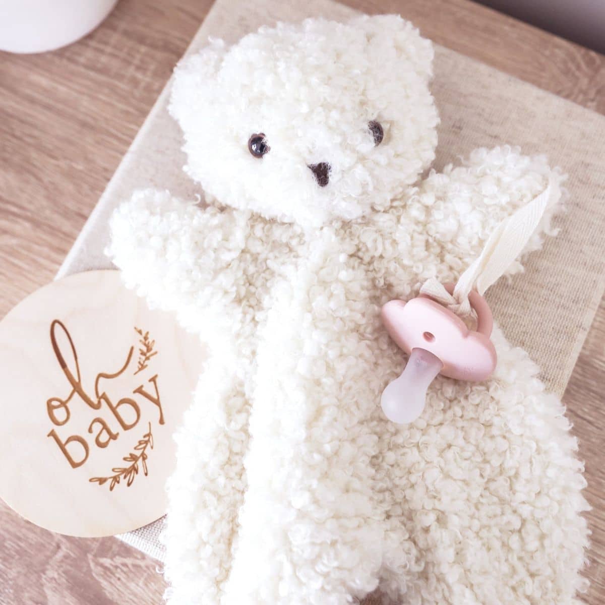 Alimrose Charlie Bear Paci Comforter - Ivory