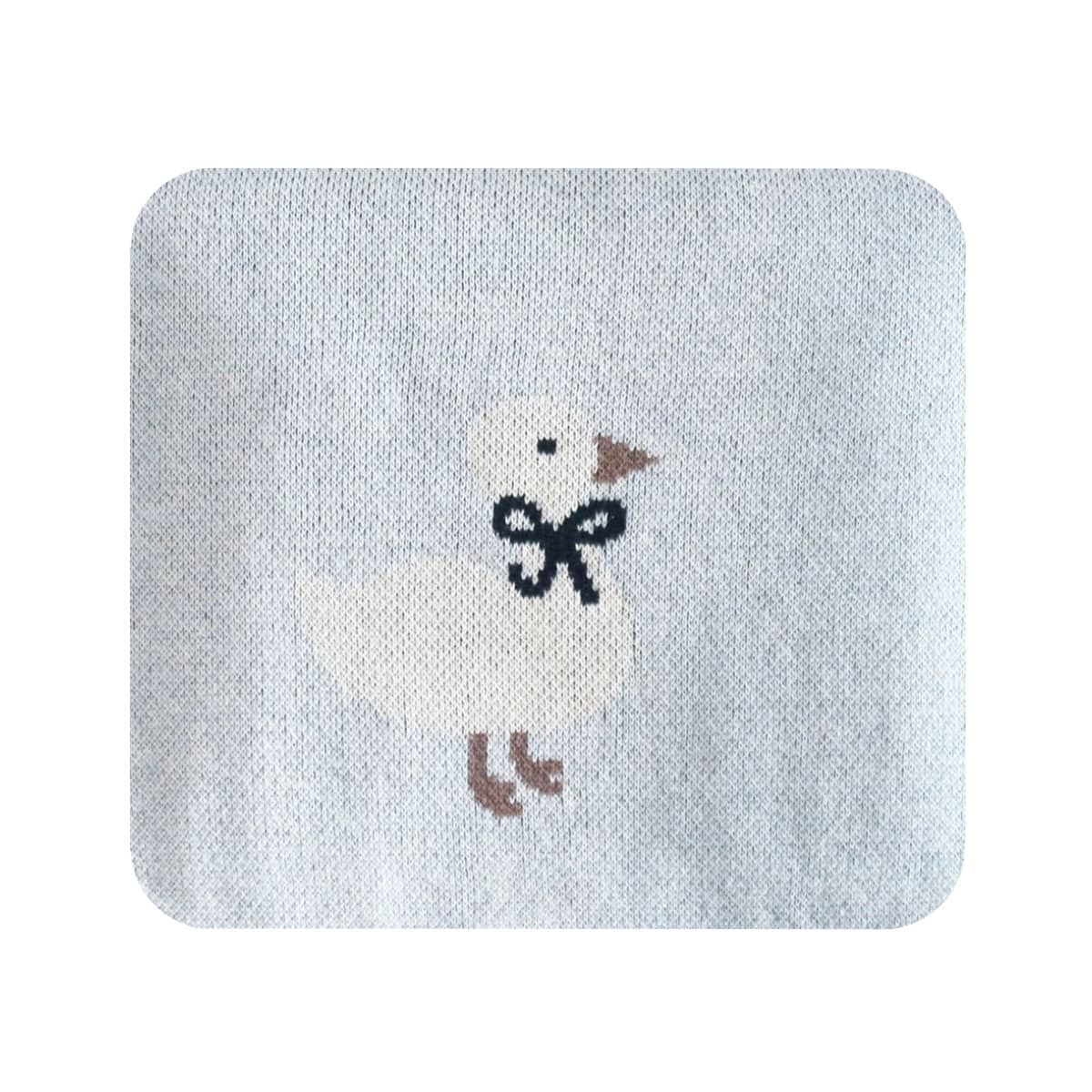 Alimrose Cotton Knit Baby Blanket - Duck Blue