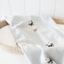 Alimrose Cotton Knit Baby Blanket - Duck Blue