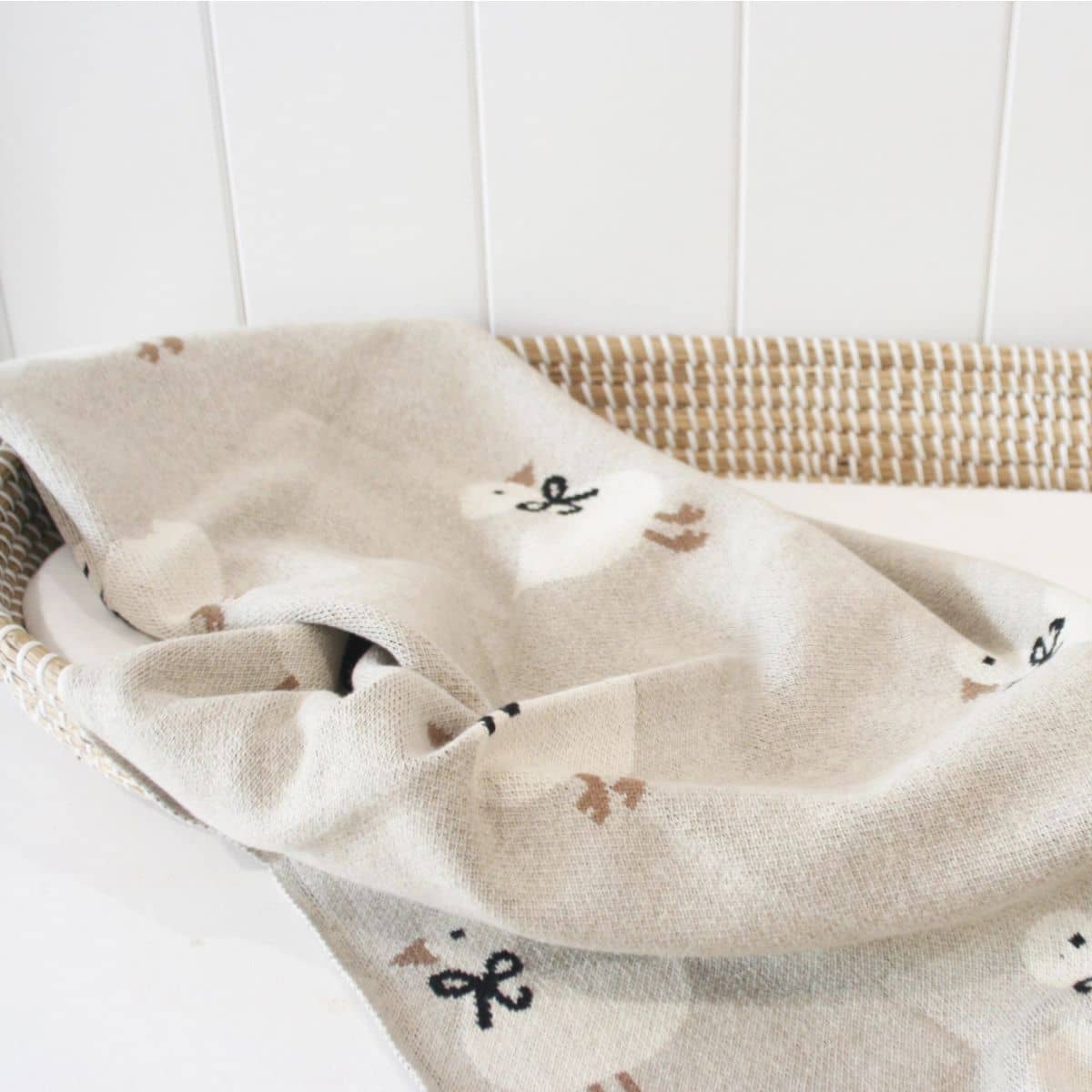 Alimrose Cotton Knit Baby Blanket - Duck Natural