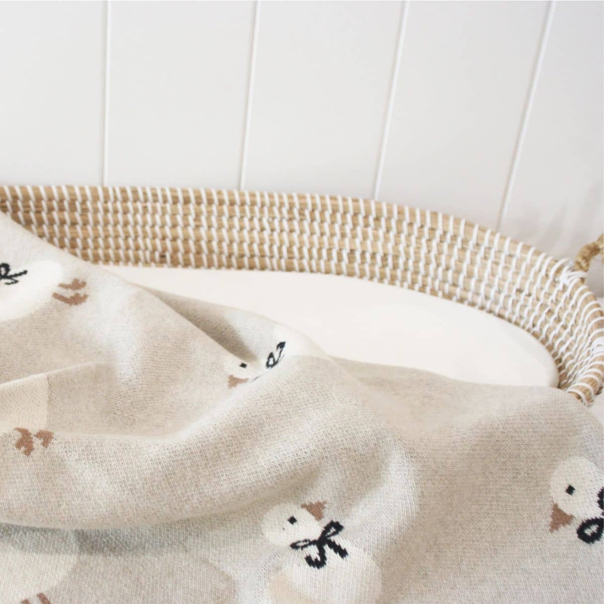 Alimrose Cotton Knit Baby Blanket - Duck Natural