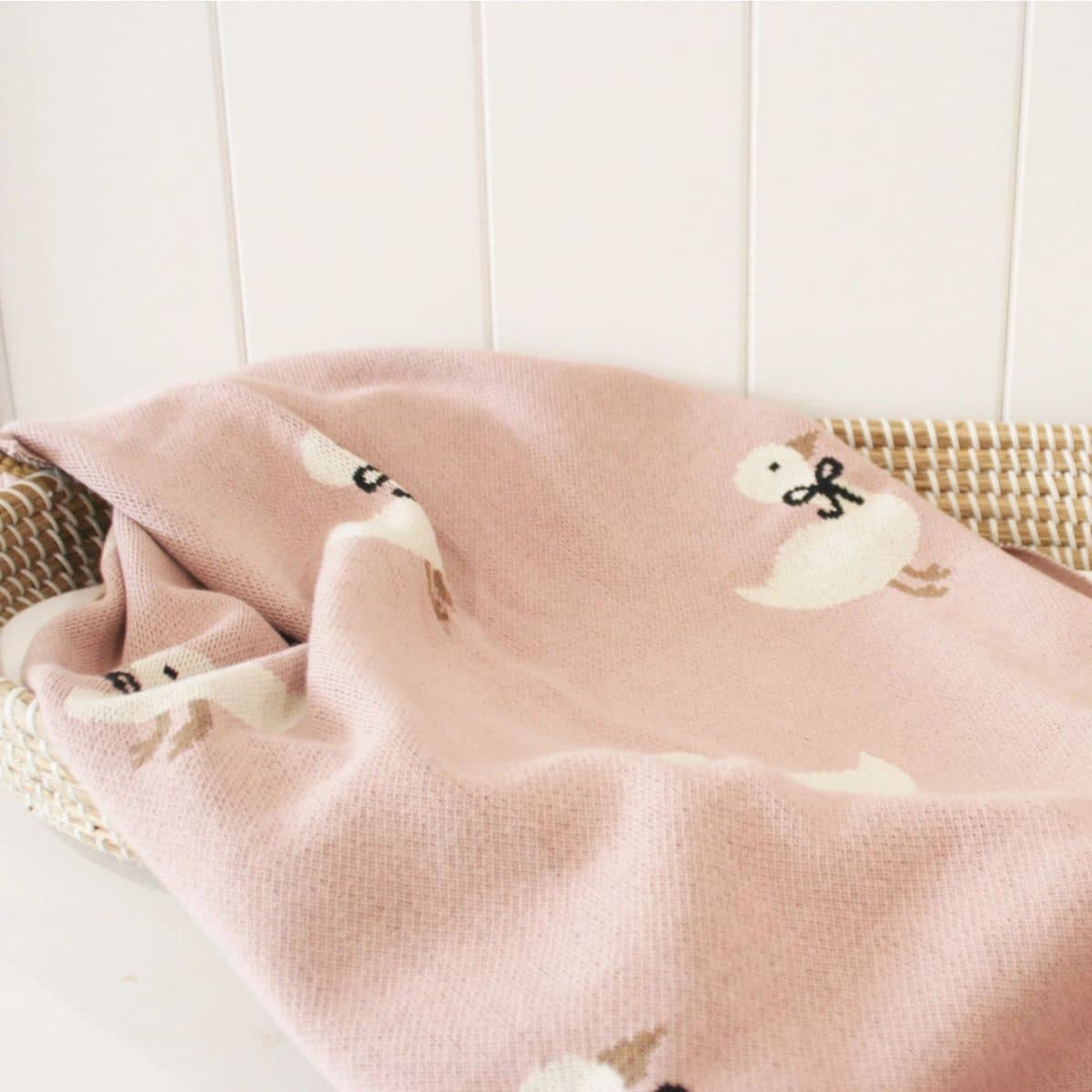 Alimrose Cotton Knit Baby Blanket - Duck Petal