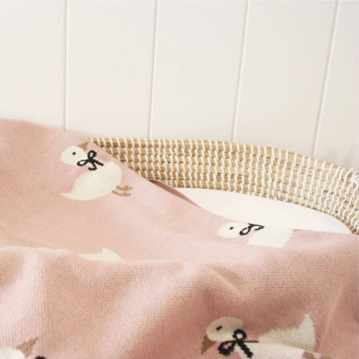 Alimrose Cotton Knit Baby Blanket - Duck Petal