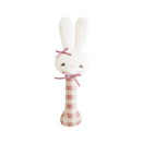 Alimrose Stick Rattle - Baby Bunny - Rose Check