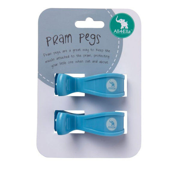 All4Ella Pram Pegs - Twin Pack - Pastel Blue