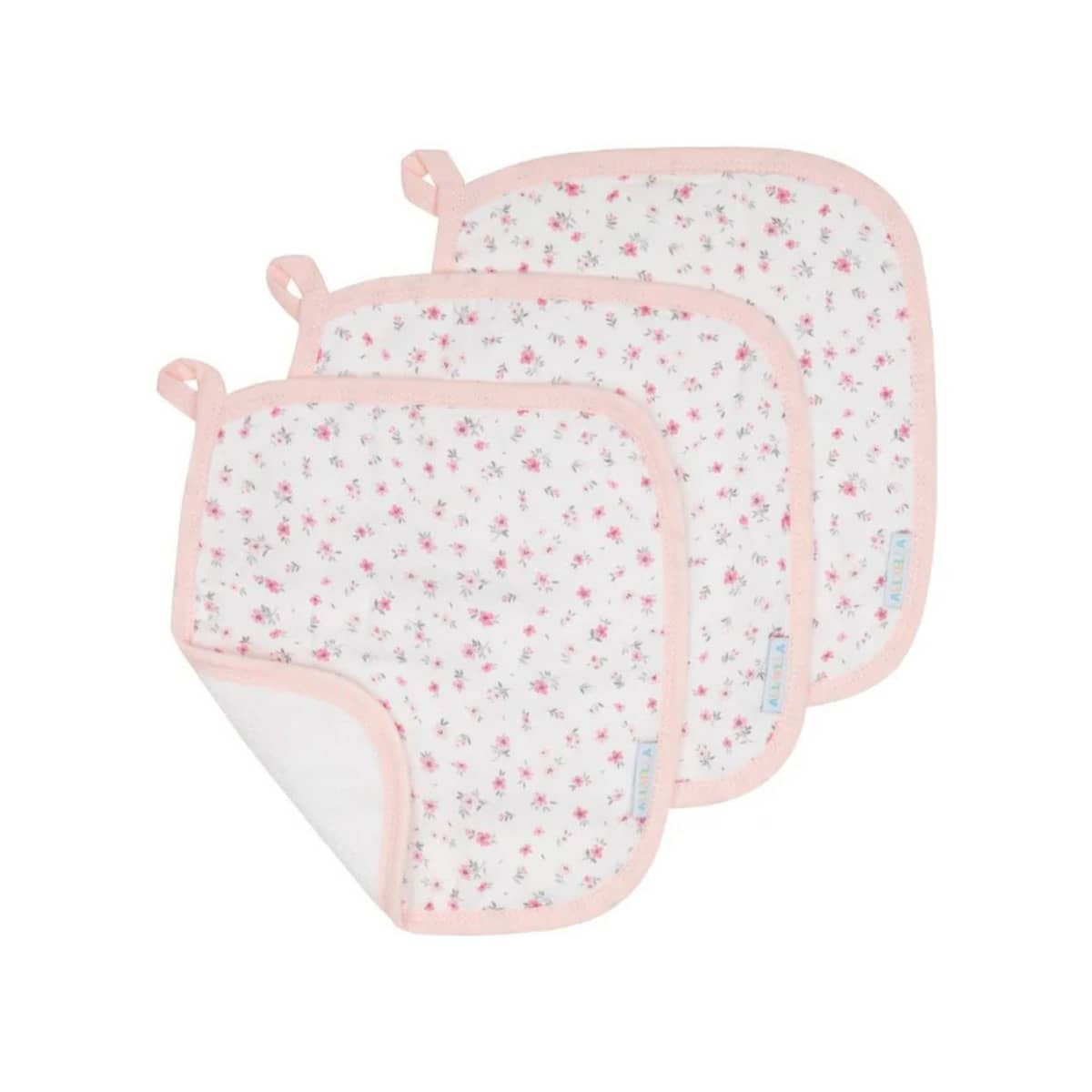All4Ella Organic Wash Cloths - Pink Petals
