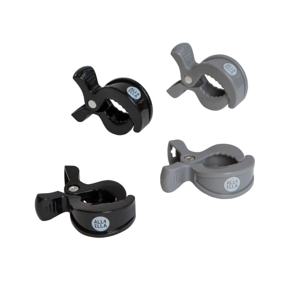 All4Ella Pram Pegs 4pk - Grey Black