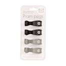 All4Ella Pram Pegs 4pk - Grey Black