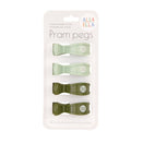 All4Ella Pram Pegs 4pk - Sage Forest Green
