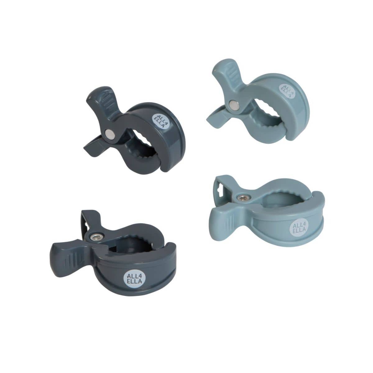 All4Ella Pram Pegs 4pk - Steel Blue Charcoal