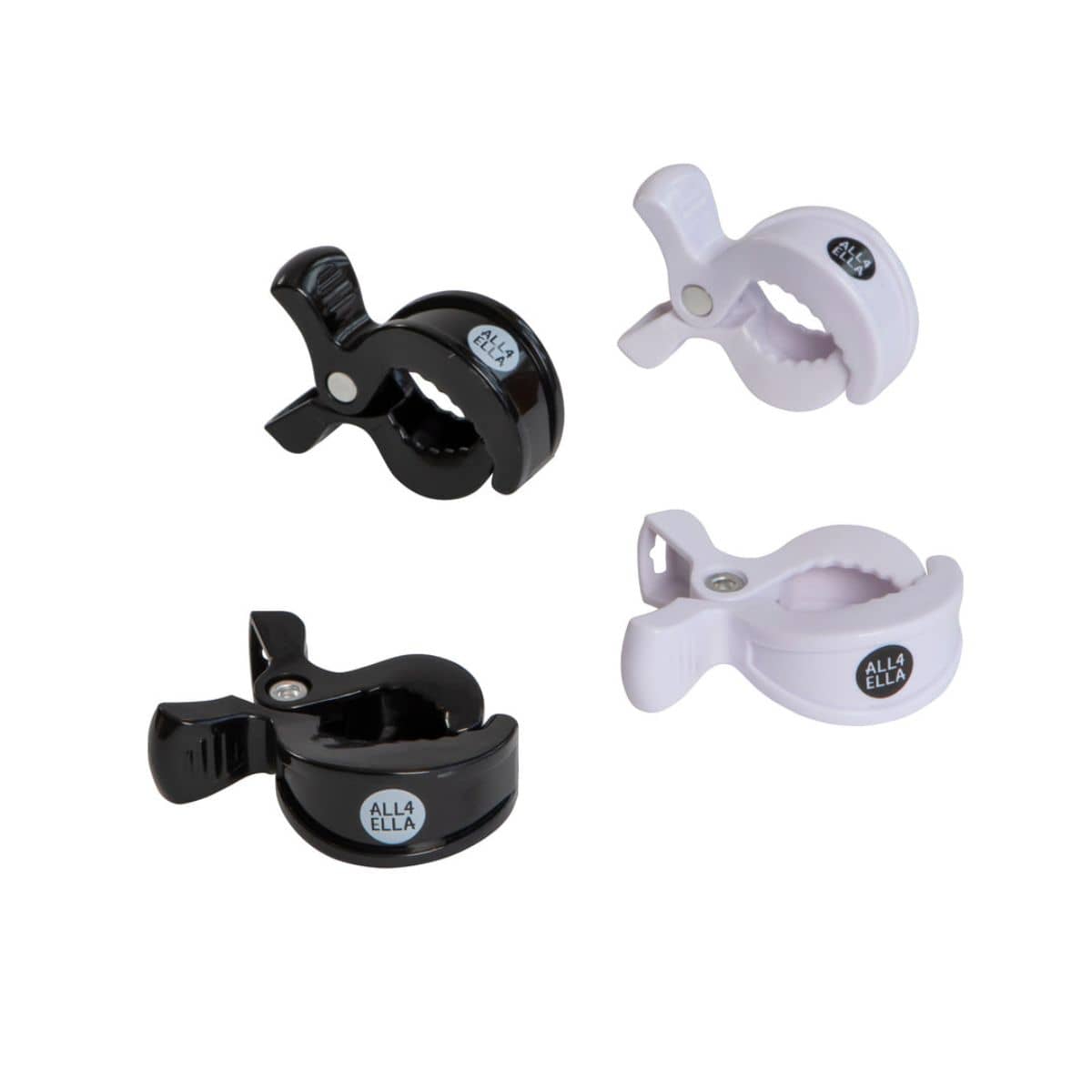 All4Ella Pram Pegs 4pk - White Black