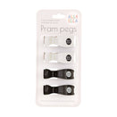 All4Ella Pram Pegs 4pk - White Black