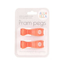 All4Ella Pram Pegs 2pk - Coral