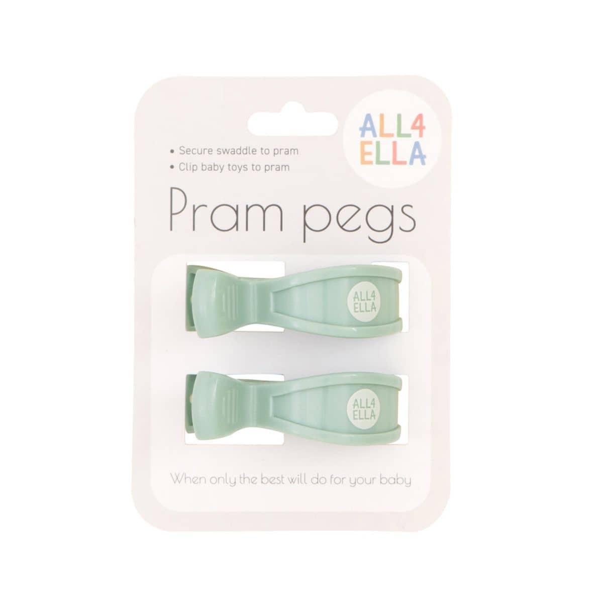 All4Ella Pram Pegs 2pk- Sage